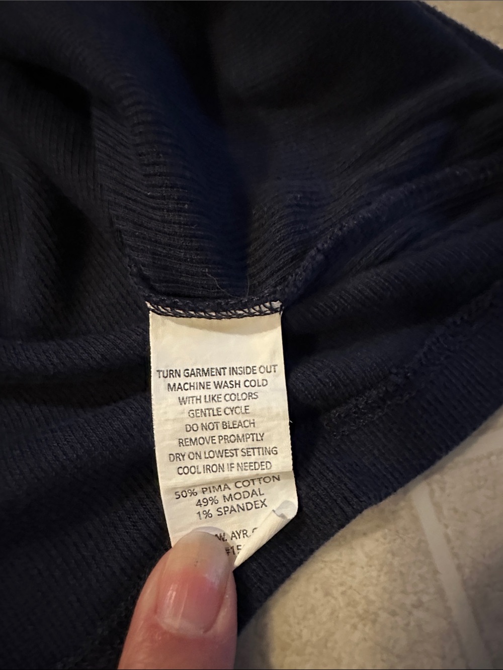 AYR Deep Navy Short Sleeve Crewneck Tee - Picture 3 of 3
